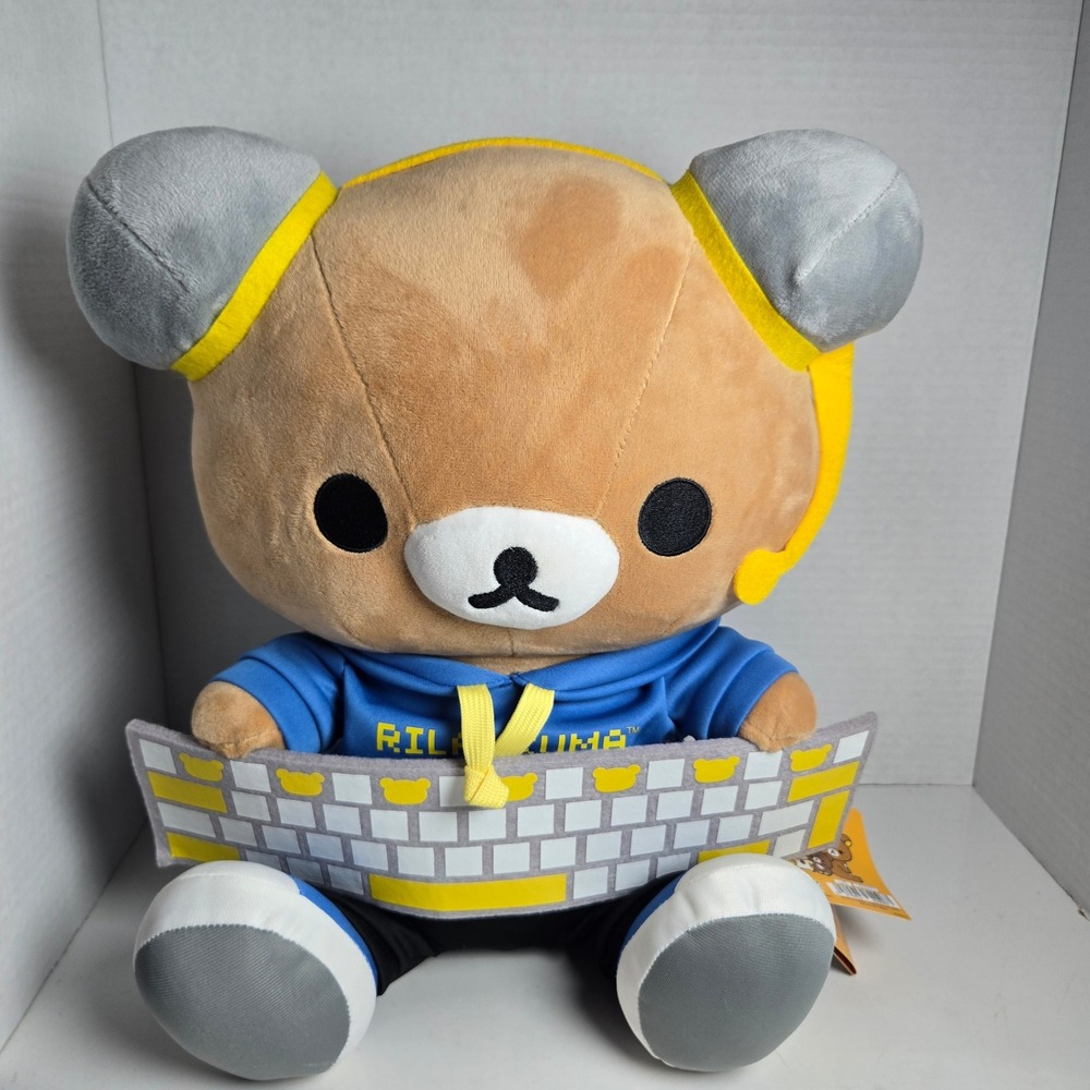 Rilakkuma San-X Gamer Gaming Plush Keyboard Headset Stuffed Animal New NWT 15"